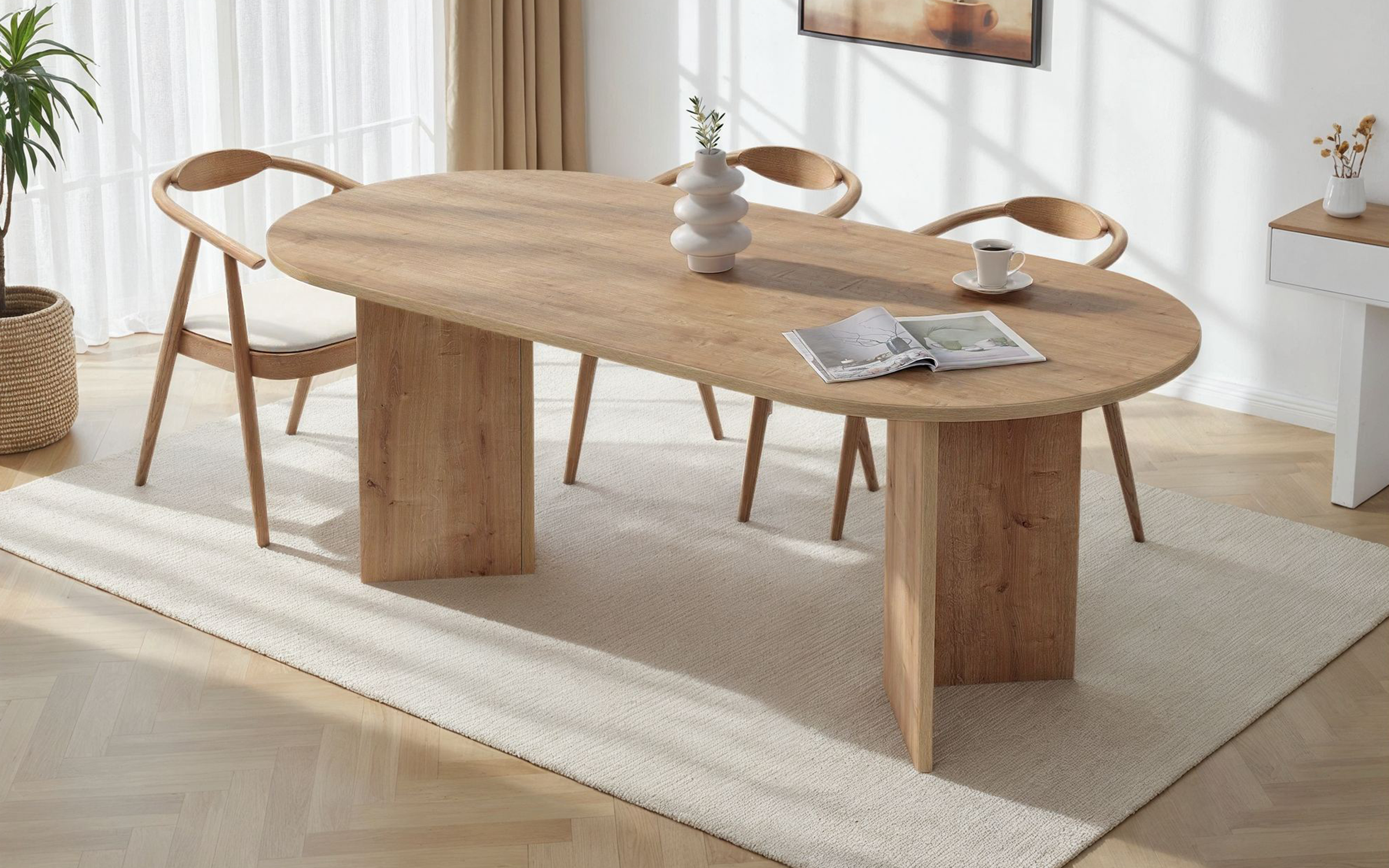 Masa dining Sabela, stejar safir  1